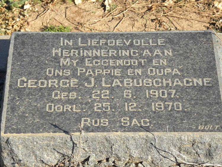 LABUSCHAGNE George J. 1907-1970
