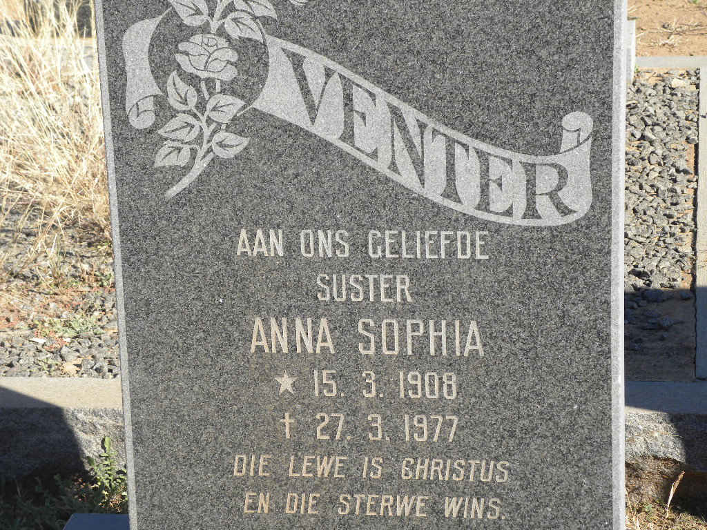 VENTER Anna Sophia 1908-1977