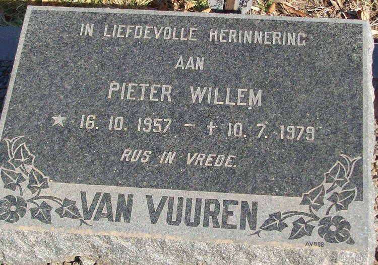 VUUREN Pieter Willem, van 1957-1979