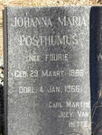 POSTHUMUS Johanna Maria nee FOURIE 1886-1966