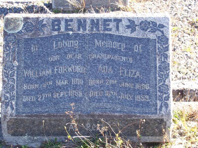 BENNET William Forward 1881-1955 & Ada Eliza 1886-1959