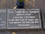 SEEGERS Dora Frieda Minna nee KRUGER 1915-2008