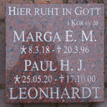 LEONHARDT Paul H.J. 1920-2000 & Marga E.M. 1918-1996