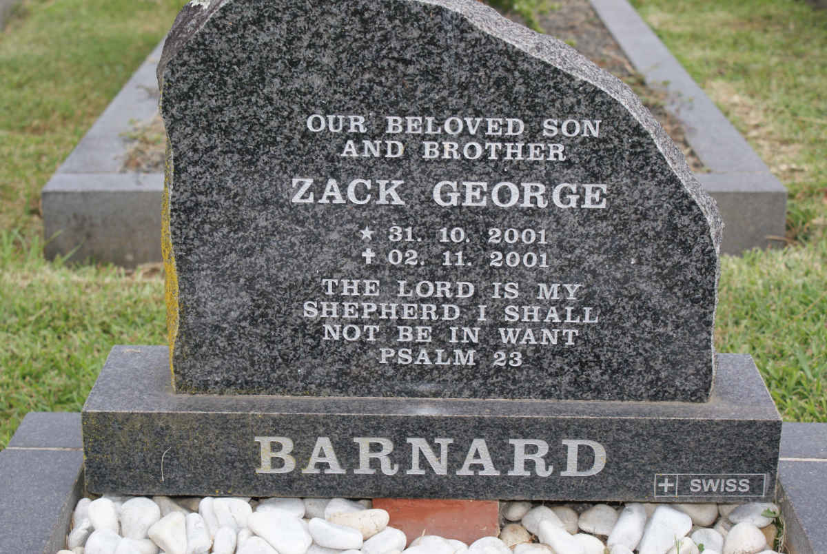 BARNARD Zack George 2001-2001