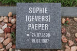 PAEPER Sophie nee GEVERS 1898-1987