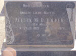 VOLKER Aletta M.D. nee MULLER 1909-1975