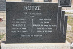 KOTZE Barend Z. 1889-1966 & Maria M. du TOIT 1889-1985 :: KOTZE Sannie 1919-2005 