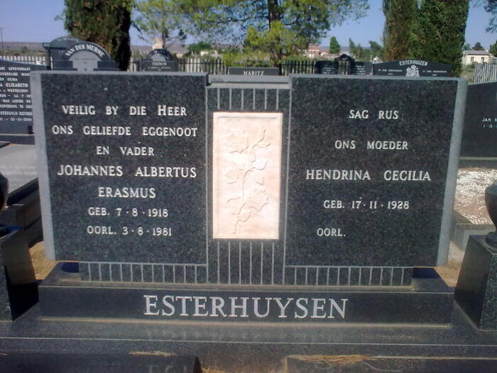 ESTERHUYSEN Johannes Albertus Erasmus 1918-1981 & Hendrina Cecilia 1928-
