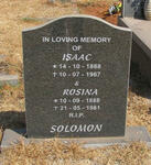 SOLOMON Isaac 1888-1967 & Rosina 1888-1981