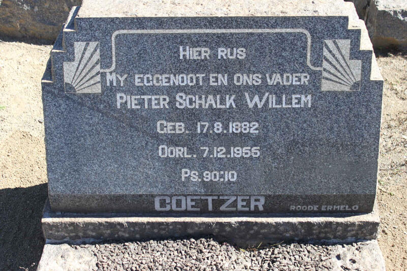 COETZER Pieter Schalk Willem 1882-1955
