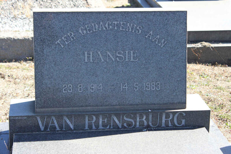 RENSBURG Hansie, van 1914-1983