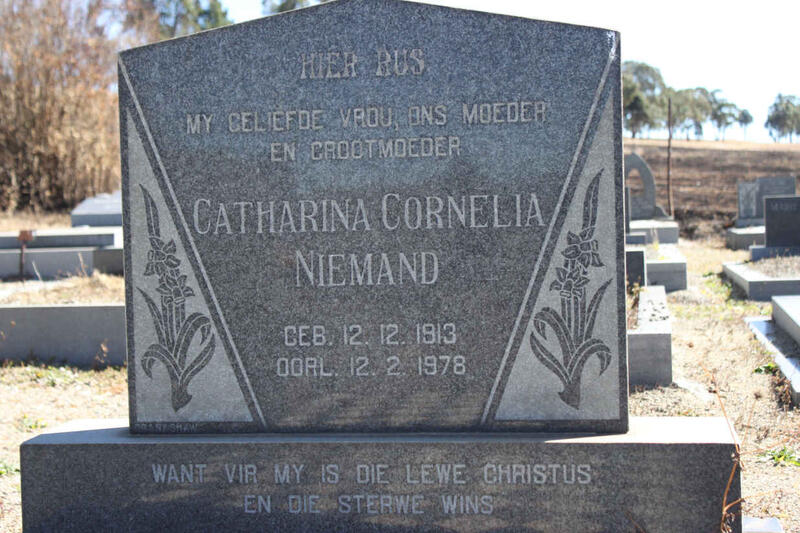 NIEMAND Catharina Cornelia 1913-1978