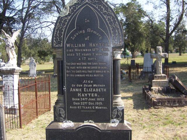 HAYTER William -1899 & Annie Elizabeth 1852-1919