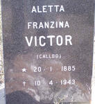 VICTOR Aletta Franzina nee CALLDO 1885-1943