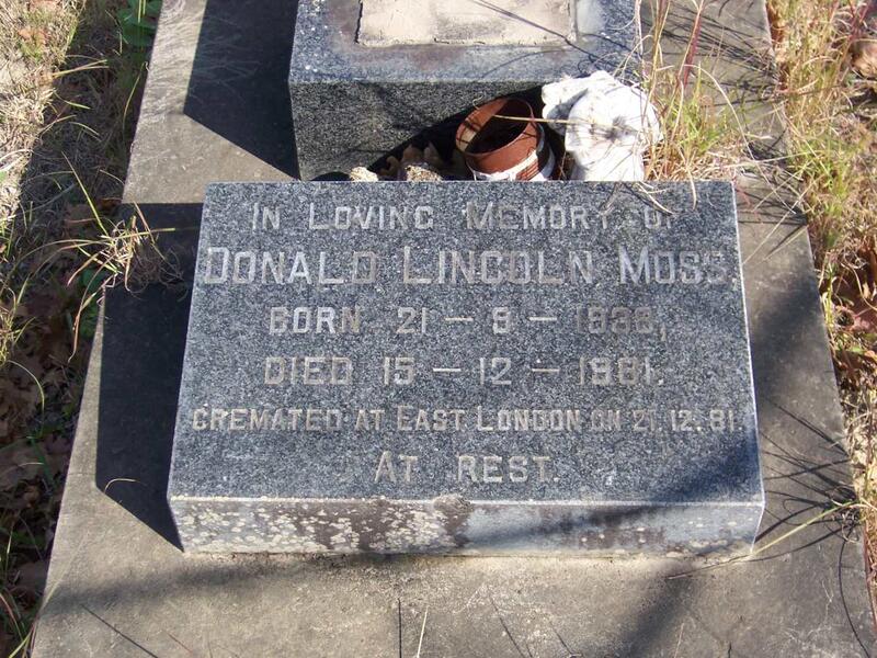 MOSS Donald Lincoln 1938-1981