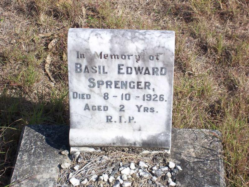 SPRENGER Basil Edward -1926