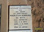 WITT Margrietha Hendrina, de nee HOFMEYR 1872-1944