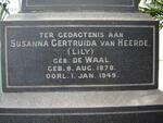 HEERDE Susanna Gertruida, van nee DE WAAL 1878-1949
