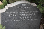PLESSIS Izak Johannes, du 1913-1973