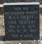 GREEFF M.A.C. nee BESTER 1875-1967
