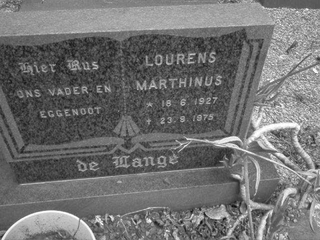 LANGE Lourens Marthinus, de 1927-1975