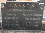 BASSON Samuel Kritzinger 1901-1983 & Aletta Johanna BLIGNAUT 1912-2002