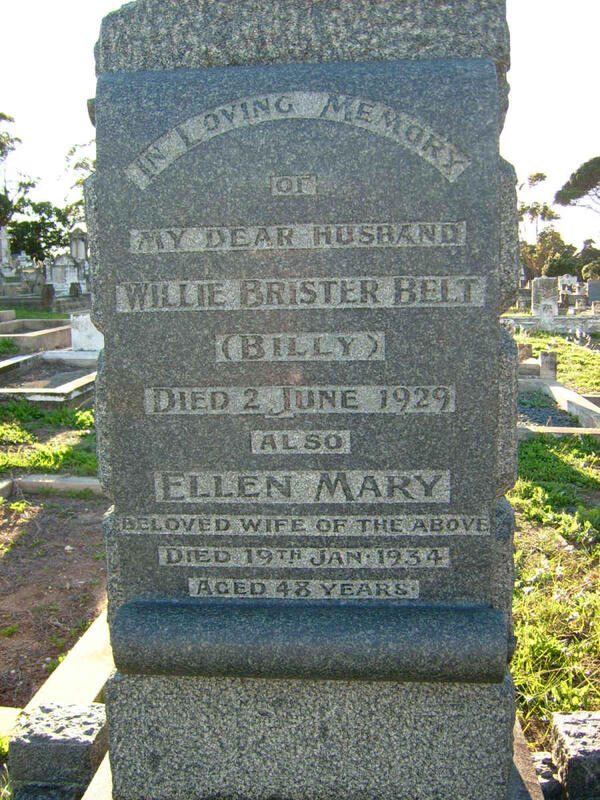 BELT Willie Brister -1929 & Ellen Mary -1934