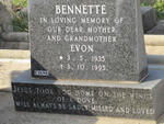 BENNETTE Evon 1935-1995