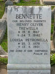 BENNETTE Henry Oliver Trewella 1867-1942 & Louisa Petronella 1878-1951