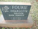 FOURIE Charlotte Hester nee ROBERTS 1908-1984