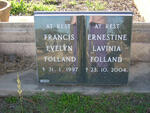 FOLLAND Francis Evelyn -1997 & Ernestine Lavinia -2004