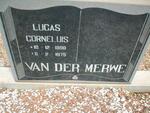 MERWE Lucas Cornelius, van der 1898-1975