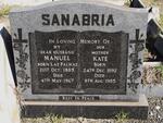 SANABRIA Manuel 1885-1967 & Kate 1892-1985