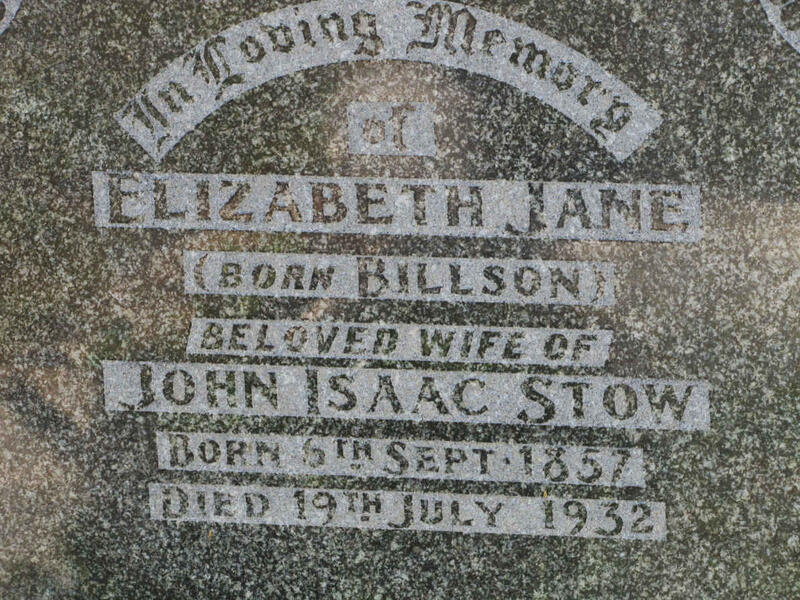 STOW Elizabeth Jane nee BILLSON 1857-1932