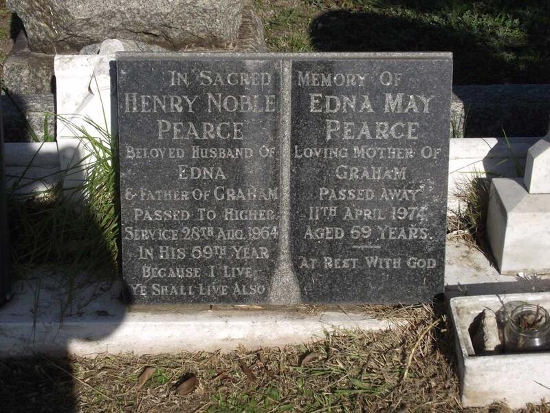 PEARCE Henry Noble -1964 & Edna May -1974