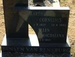 RENSBURG Marthinus Cornelius, Jansen van 1927-1982 & Ellen Magdalena 1925-