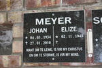 MEYER Johan 1934-2010 & Elize 1943-
