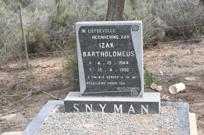 SNYMAN Izak Bartholomeus 1944-1996