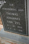 ZYL Thomas Johannes, Van 1905-1991