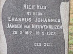 NIEUWENHUIZEN Erasmus Johannes, Jansen van 1912-1927