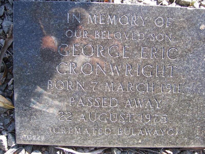 CRONWRIGHT George Eric 1911-1975