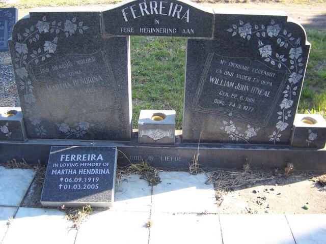 FERREIRA William John O'Neal 1918-1977 & Martha Hendrina 1919-2005