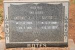 BOTES Antonie J.J. 1909-1976 & Aletta J. 1908-1977