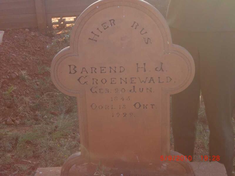 GROENEWALD Barend  H.J. 1845-1928