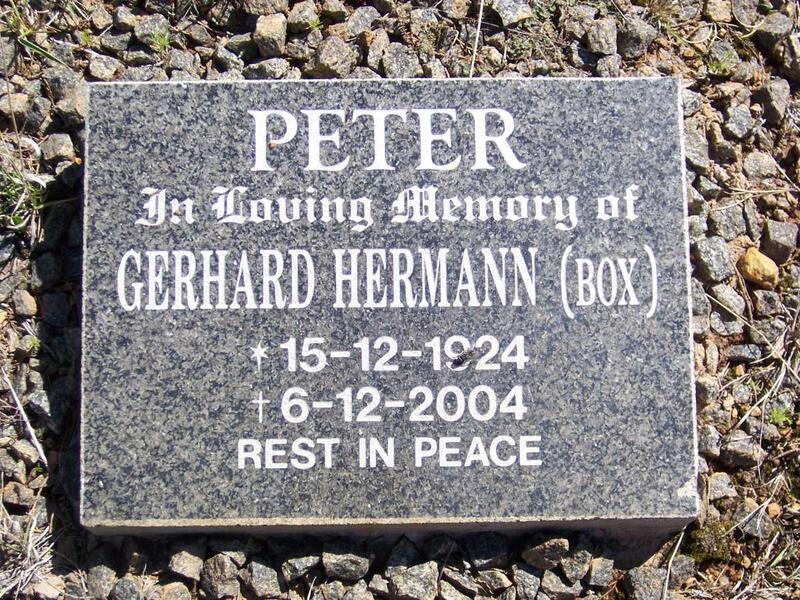PETER Gerhard Hermann 1924-2004
