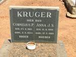 KRUGER Cornelius P. 1921-1944 & Anna J.S. 1898-1965