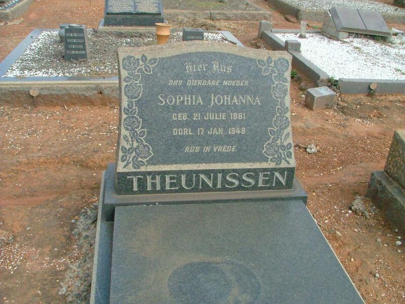 THEUNISSEN Sophia Johanna 1881-1949