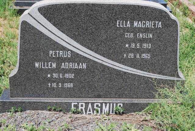 ERASMUS Petrus Willem Adriaan 1902-1968 & Ella Magrieta ENSLIN 1913-1965