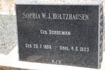 HOLTZHAUSEN Sophia W.J. nee SCHOEMAN 1858-1923