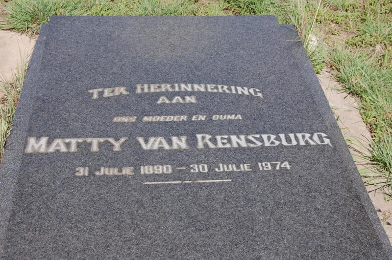 RENSBURG Matty, van 1890-1974